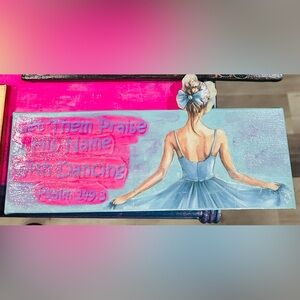 Elegant Blue Ballerina Canvas Art -Psalm 149:3